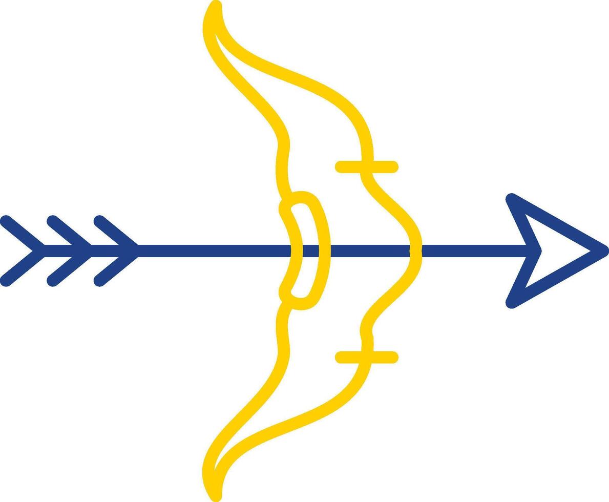 Bow And Arrow Line Two Color Icon vector