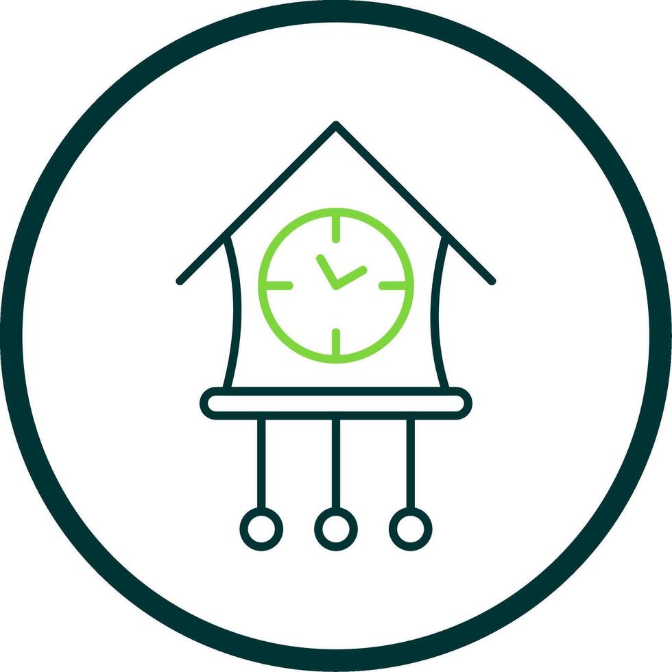 Cuckoo Clock Line Circle Icon vector