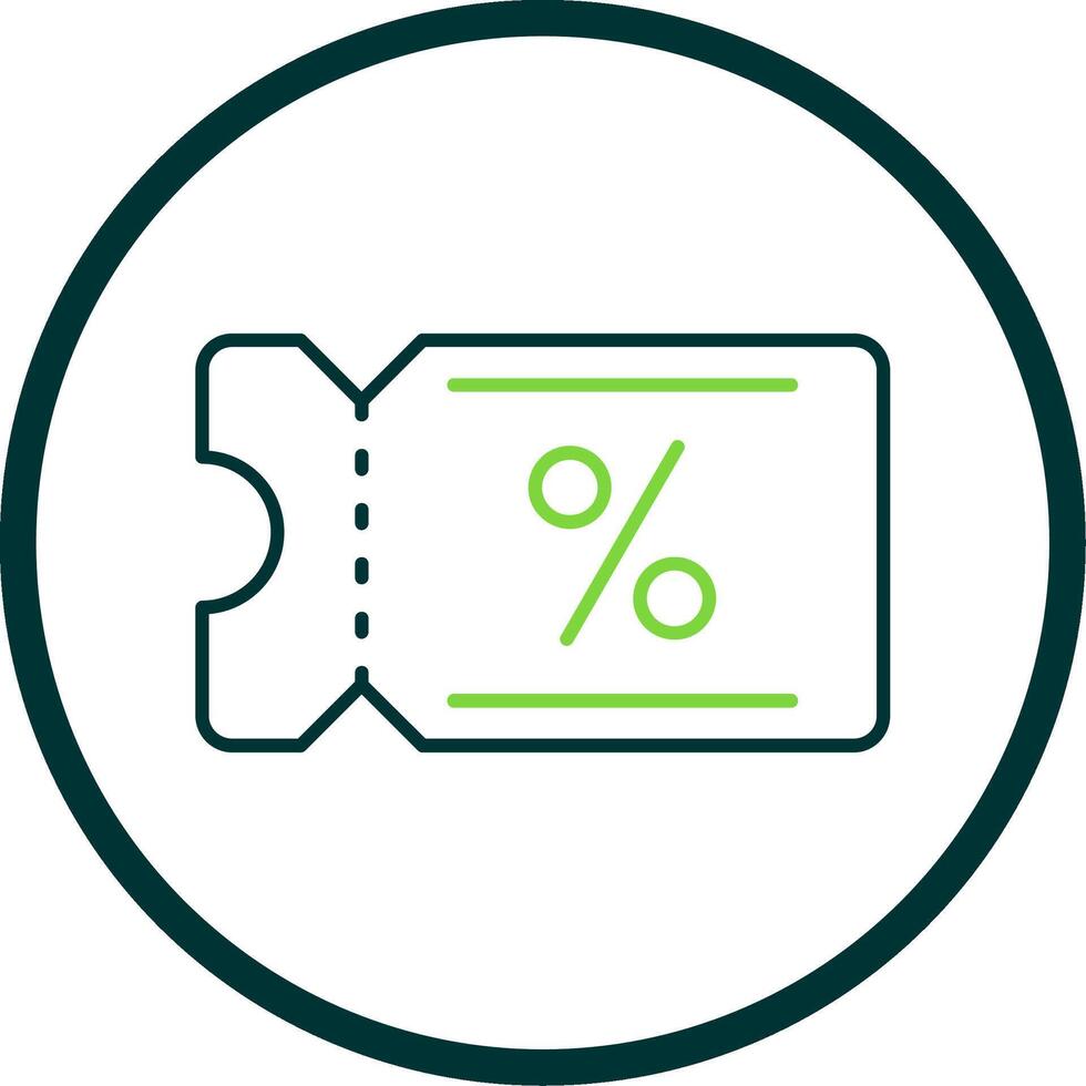 Coupon Line Circle Icon vector