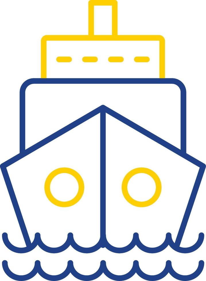 Ship Line Two Color Icon vector