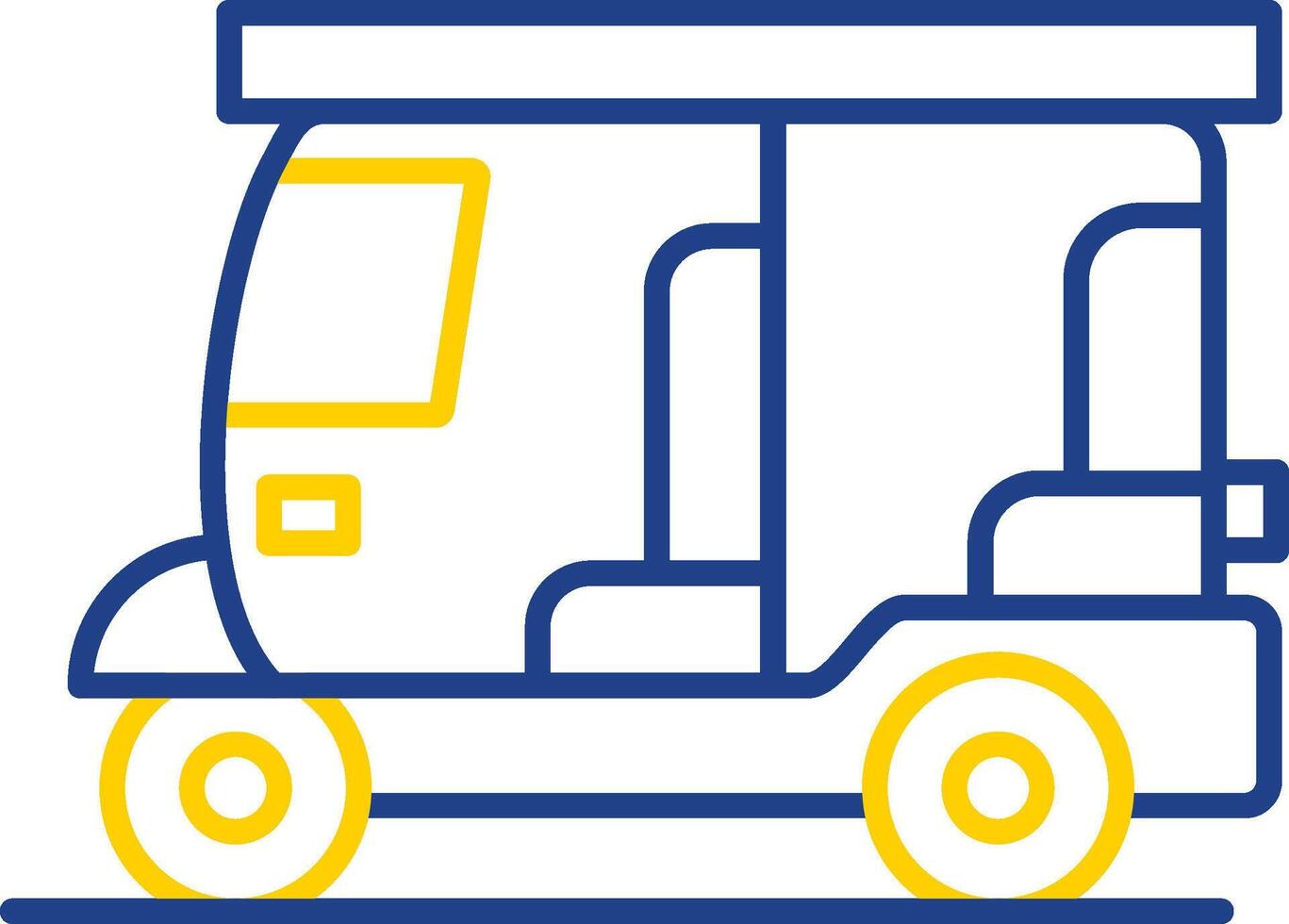 Rickshaw Line Two Color Icon vector