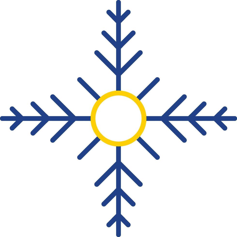 Snowflake Line Two Color Icon vector