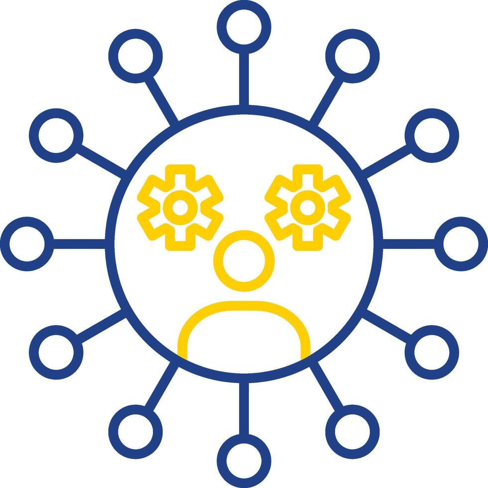 Social Network Line Two Color Icon vector