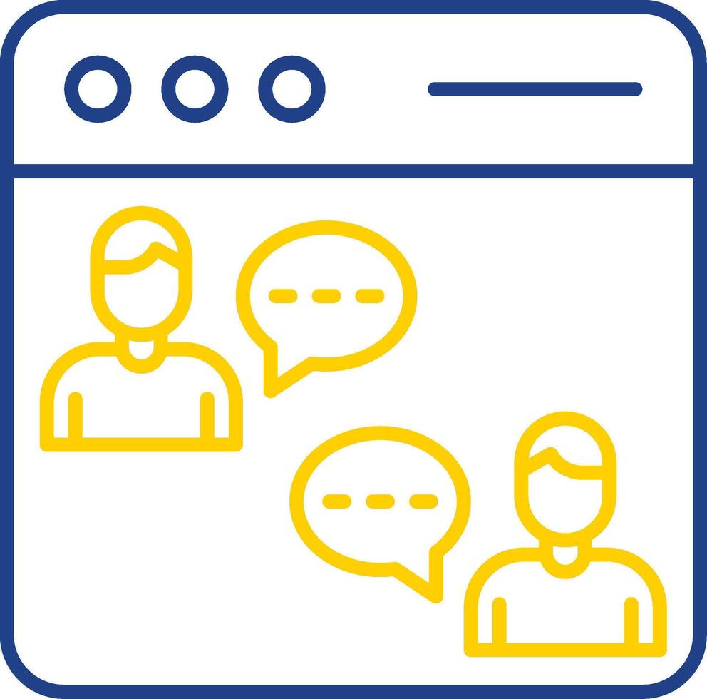 Online Chat Line Two Color Icon vector
