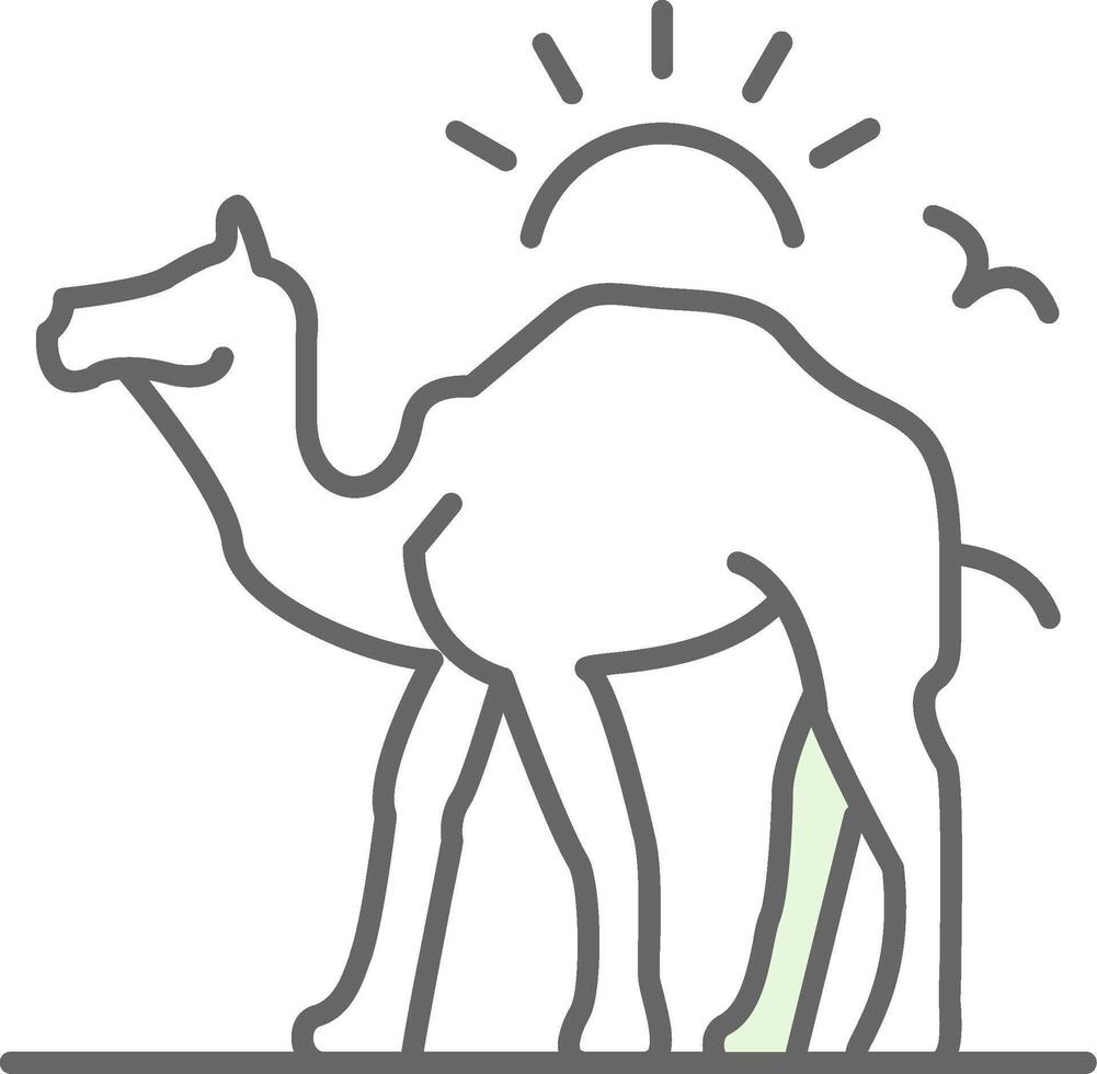 camello relleno icono vector