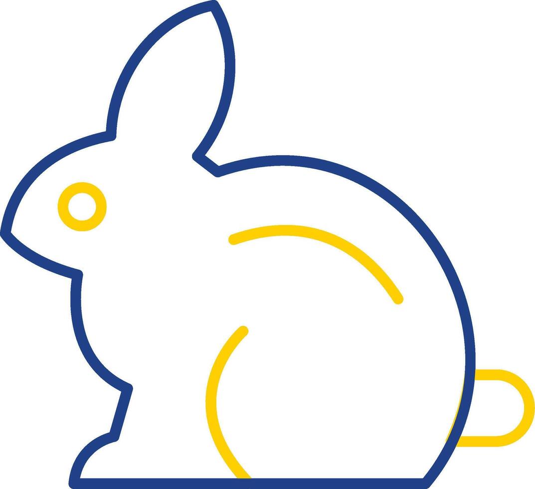 Rabbit Line Two Color Icon vector