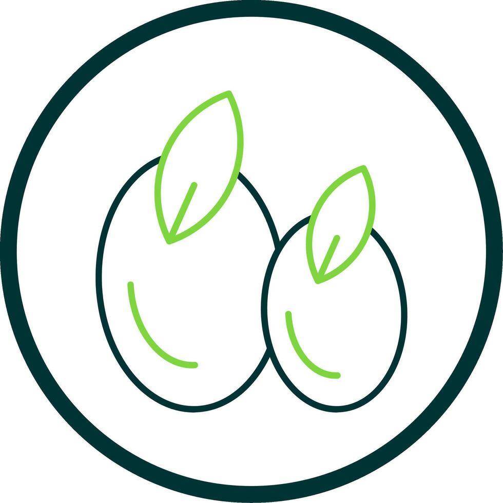 Olive Line Circle Icon vector