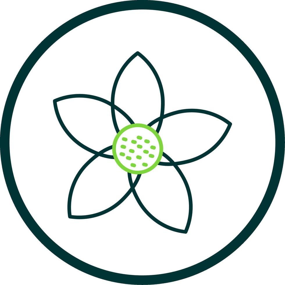 Cherry Blossom Line Circle Icon vector