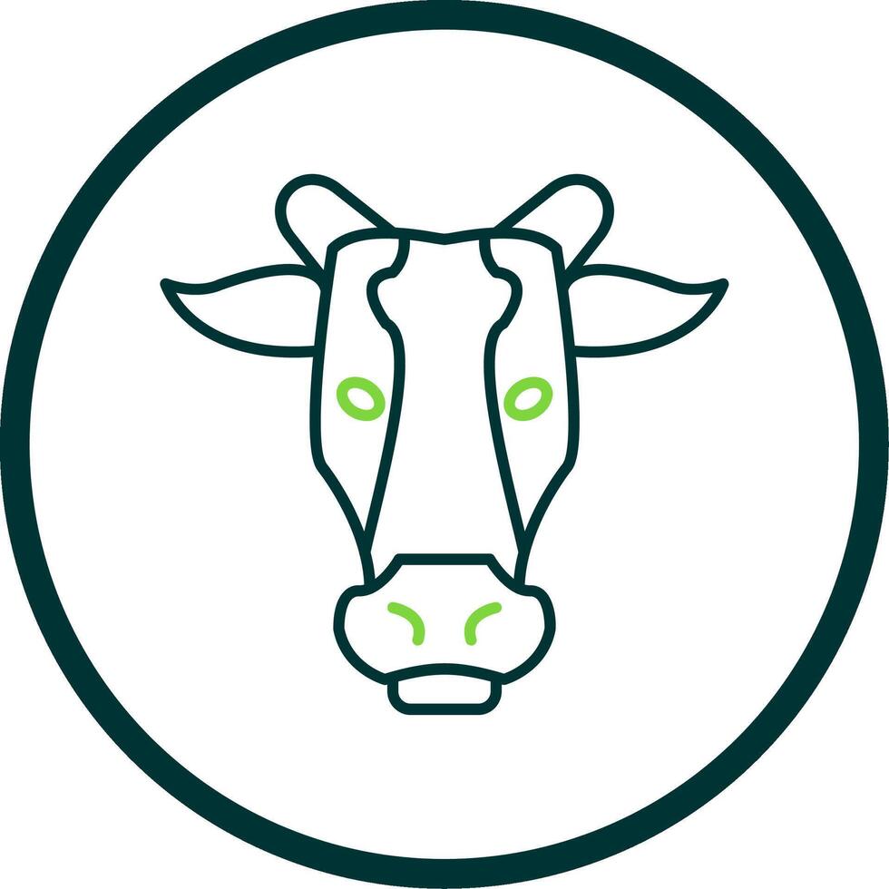 Cow Line Circle Icon vector
