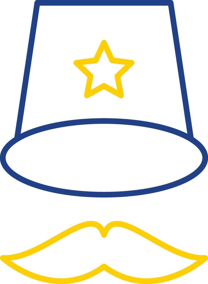 Top Hat Line Two Color Icon vector