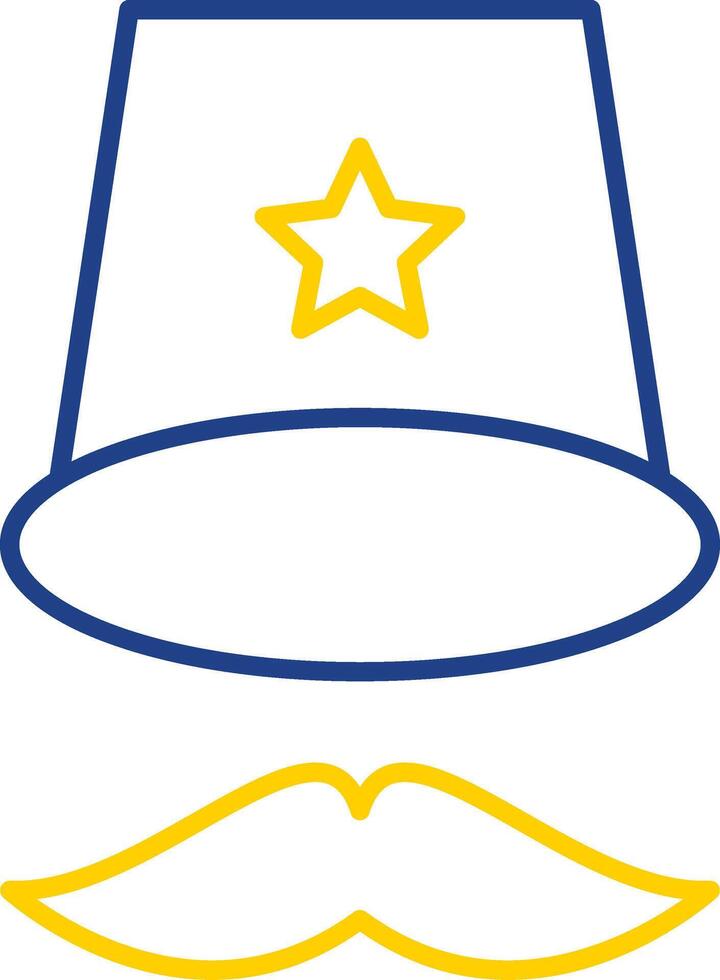 Top Hat Line Two Color Icon vector