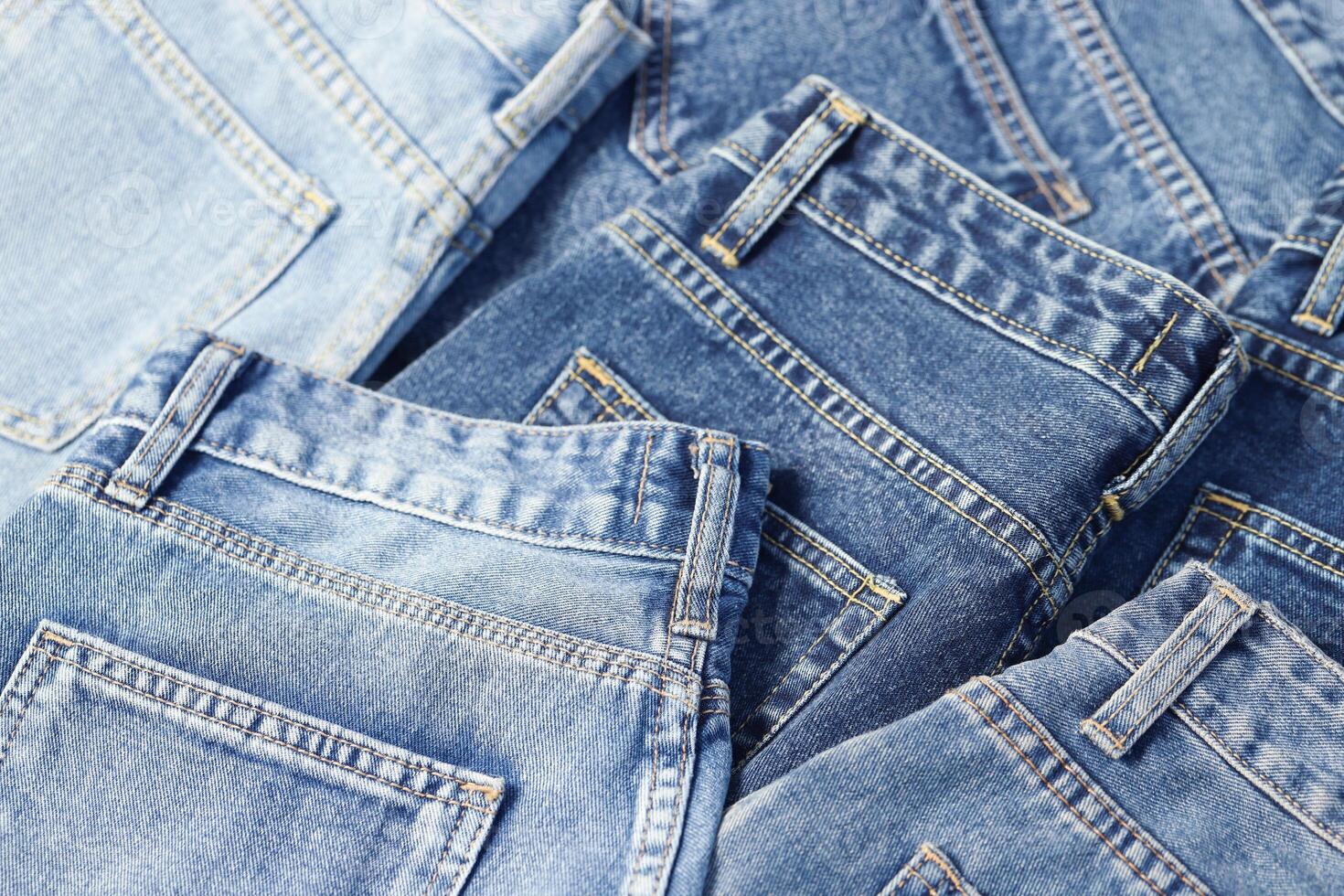 Fashionable denim jeans for teenagers, texture photo