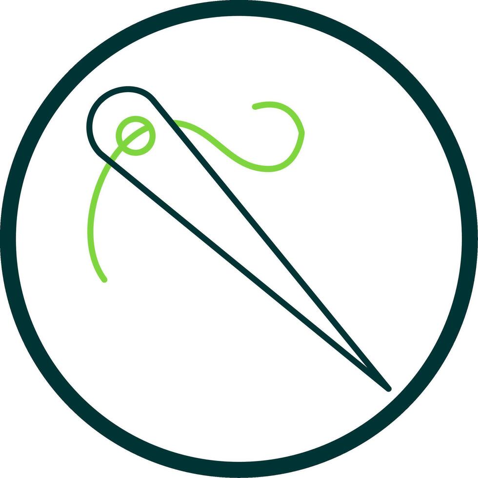 Needle Line Circle Icon vector