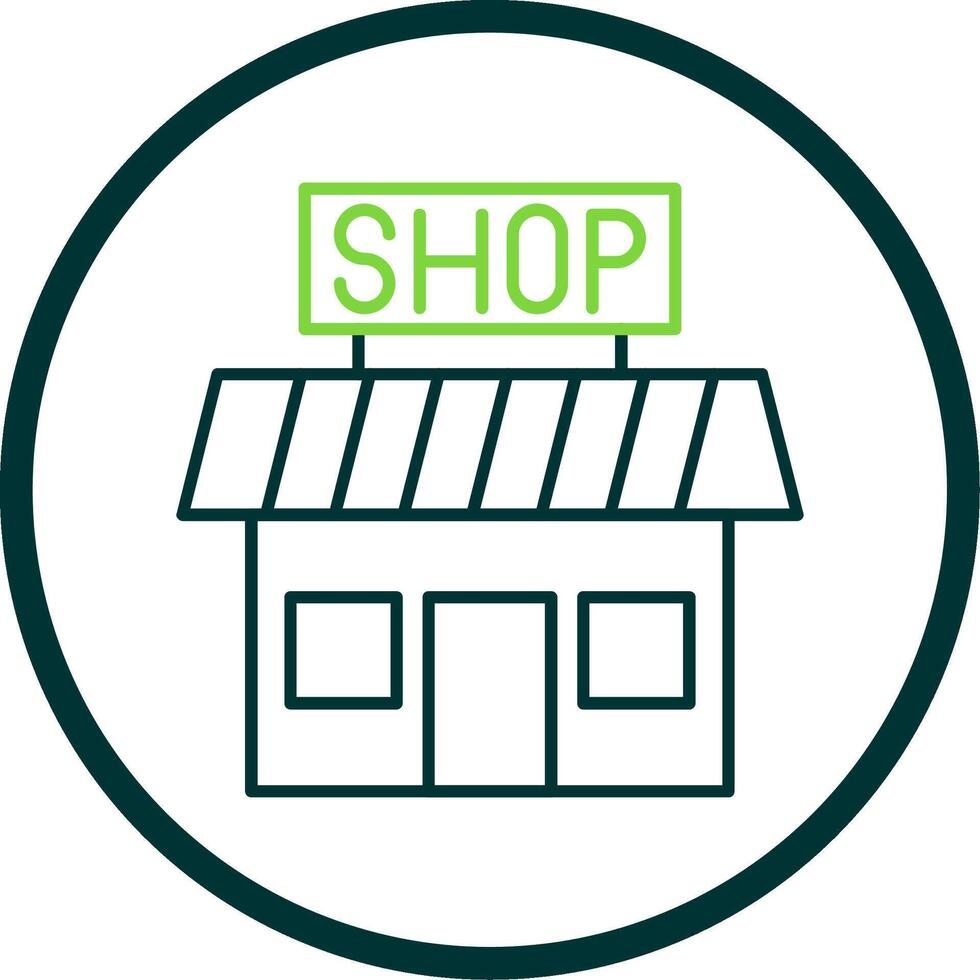 Shop Line Circle Icon vector