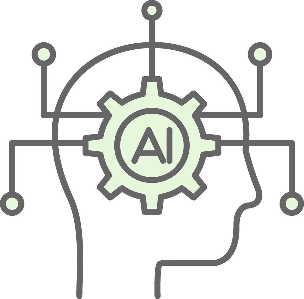 Artificial Intelligence Fillay Icon vector