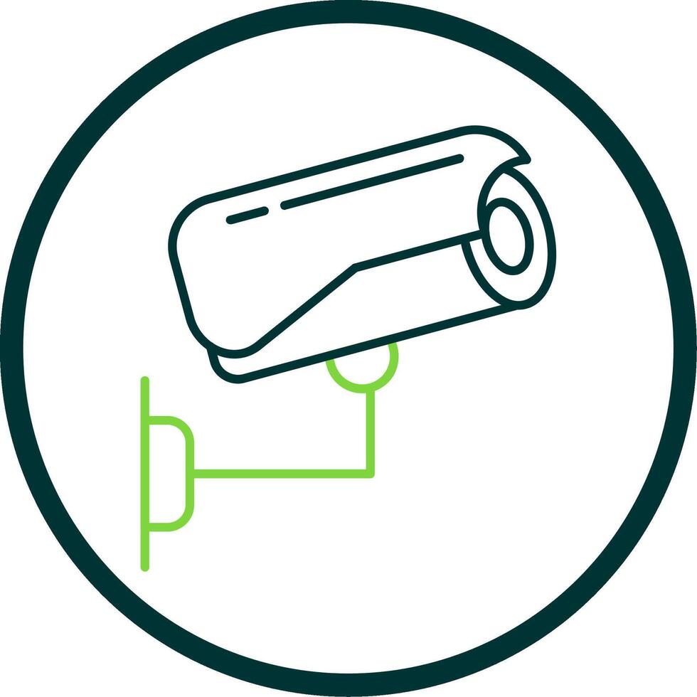 Security Camera Line Circle Icon vector