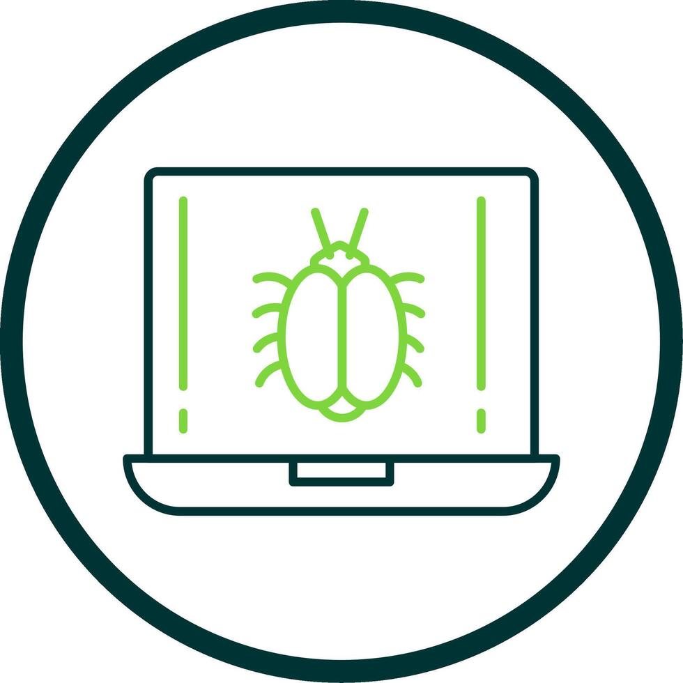 Bug Line Circle Icon vector