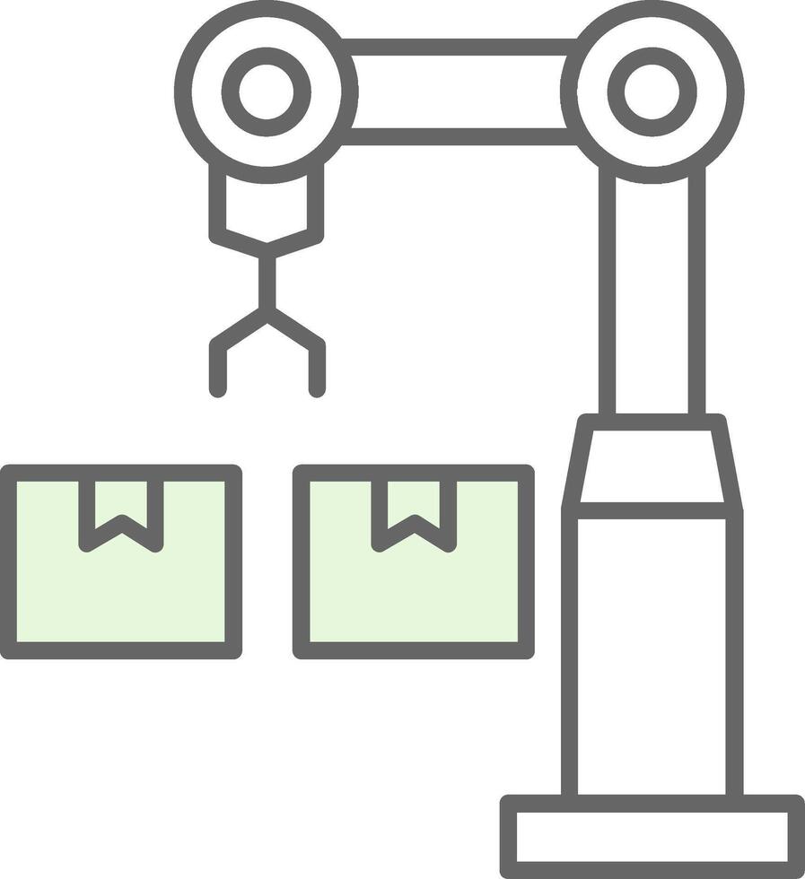 Industrial Robot Fillay Icon vector