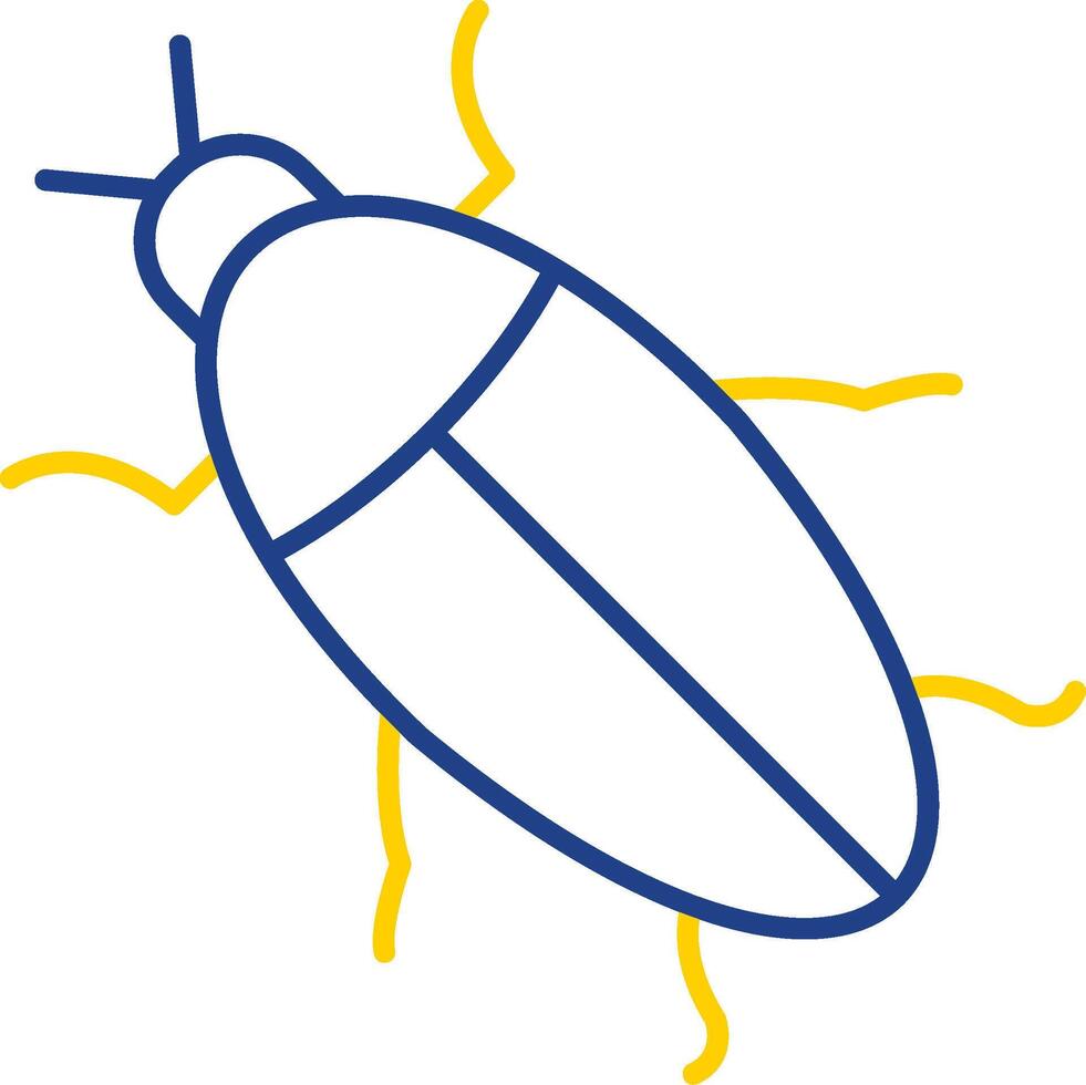 Cockroach Line Two Color Icon vector