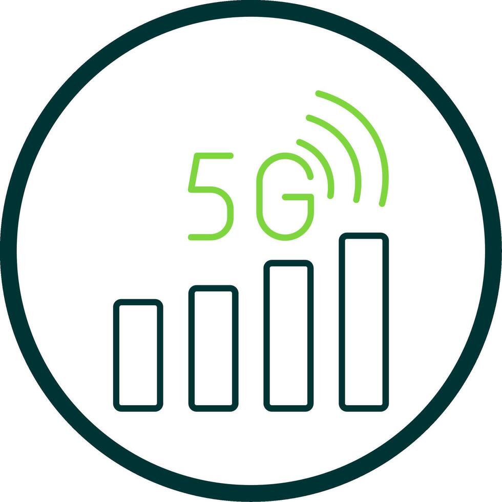 Signal Status Line Circle Icon vector