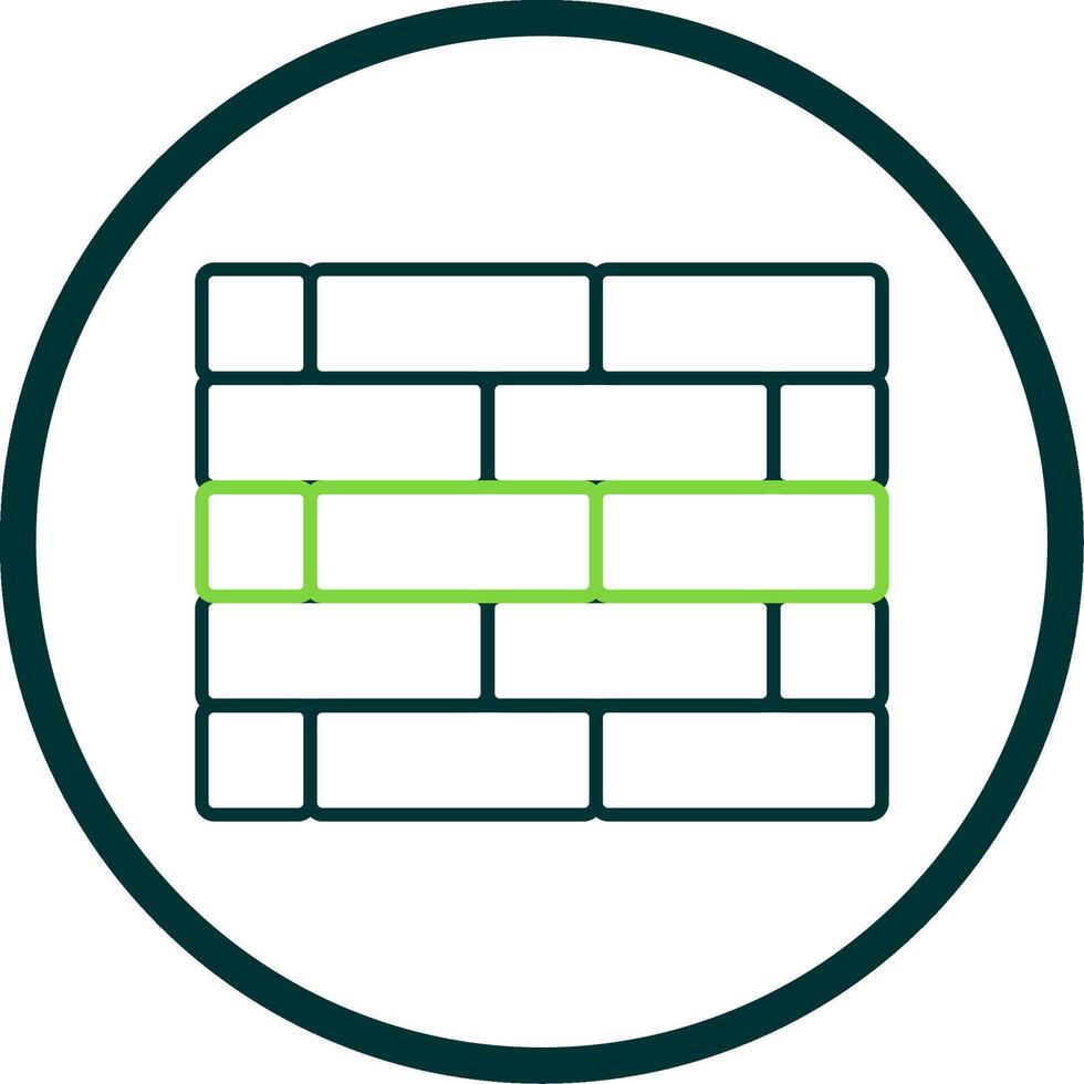 Brickwall Line Circle Icon vector