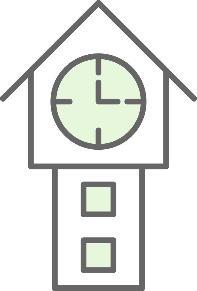 torre reloj relleno icono vector