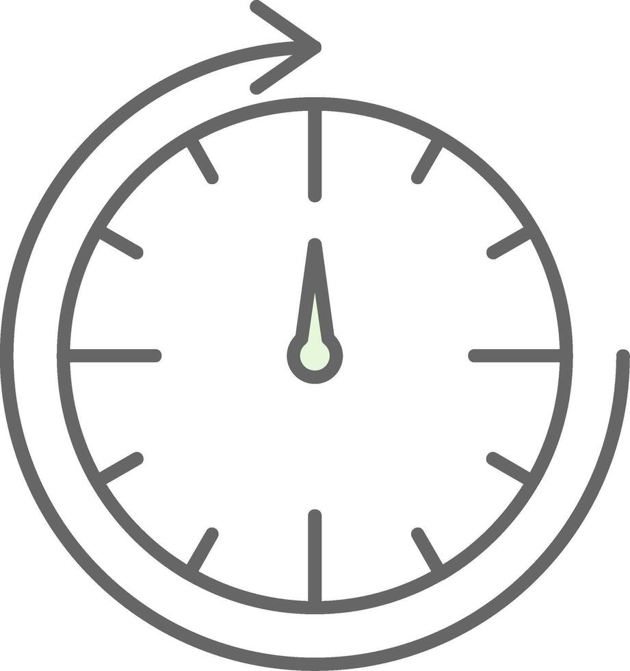 Round Clock Fillay Icon vector