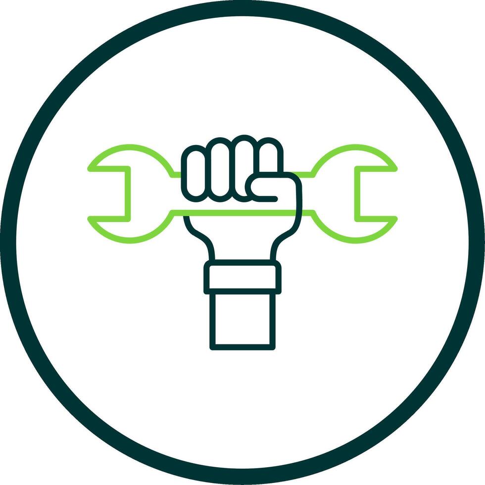 Labour Day Line Circle Icon vector