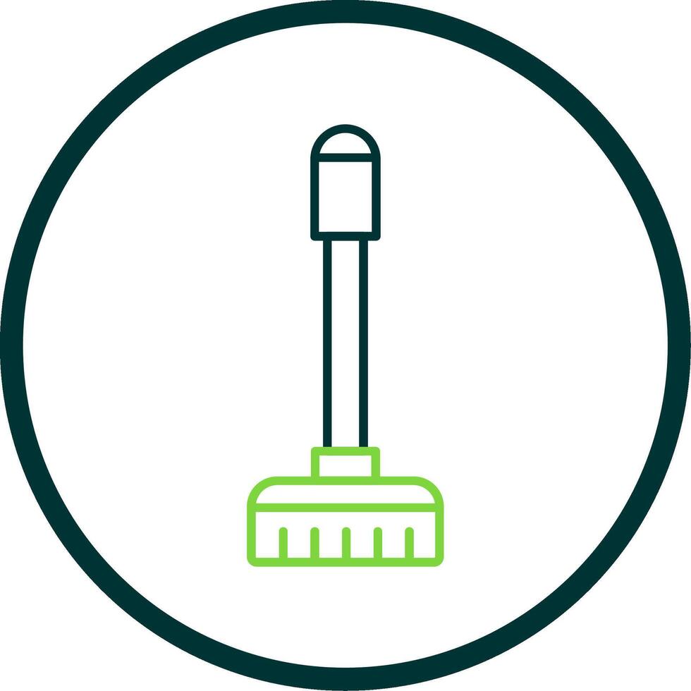 Floor Mop Line Circle Icon vector