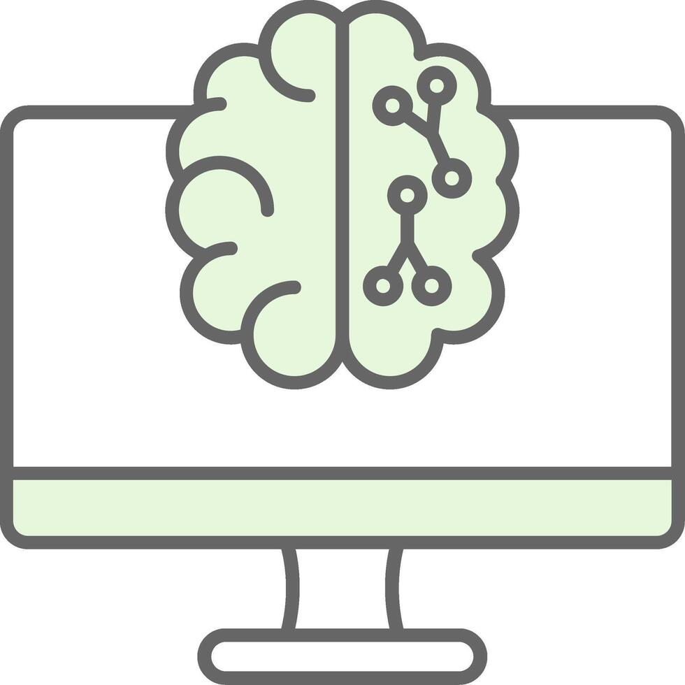Machine Learning Fillay Icon vector