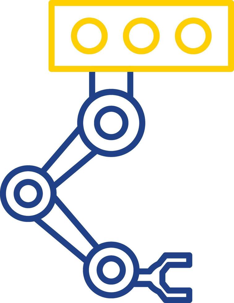 Industrial Robot Line Two Color Icon vector