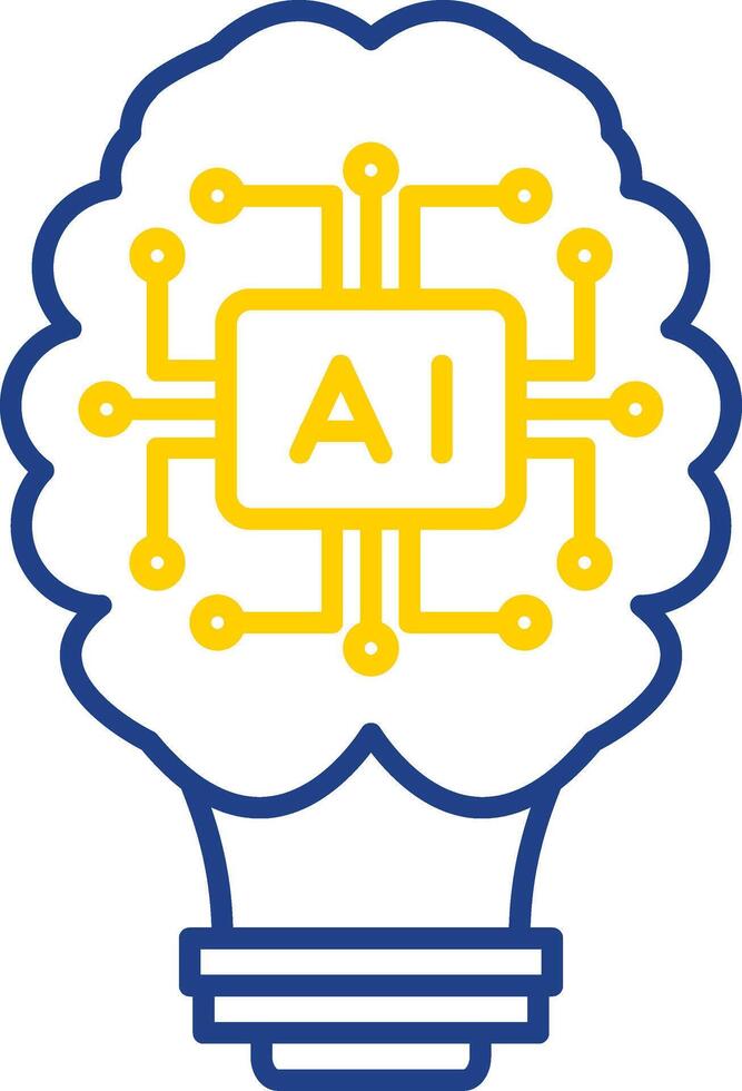 Artificial Intelligence Line Two Color Icon vector