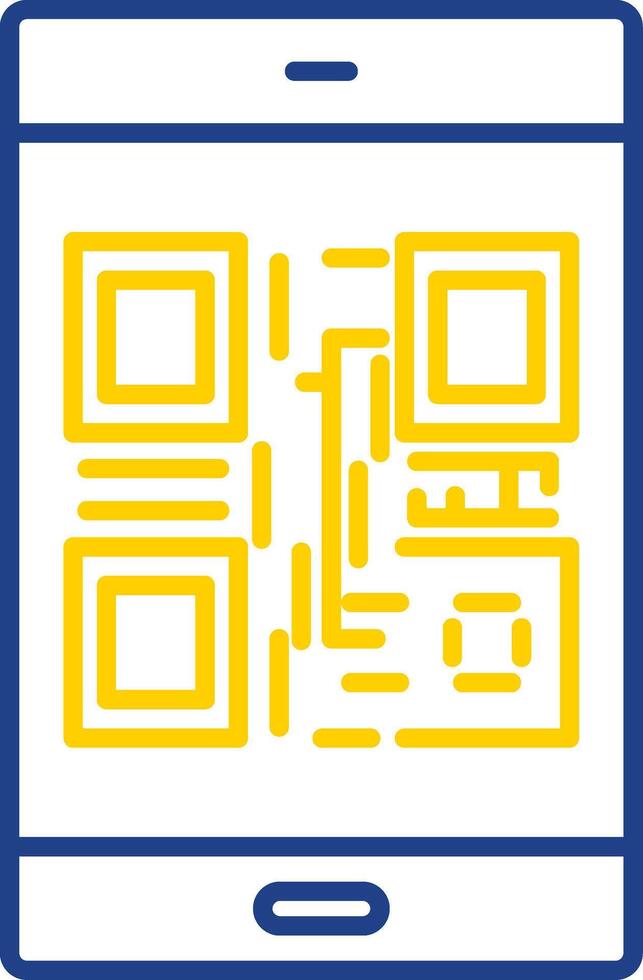 Qr Code Line Two Color Icon vector