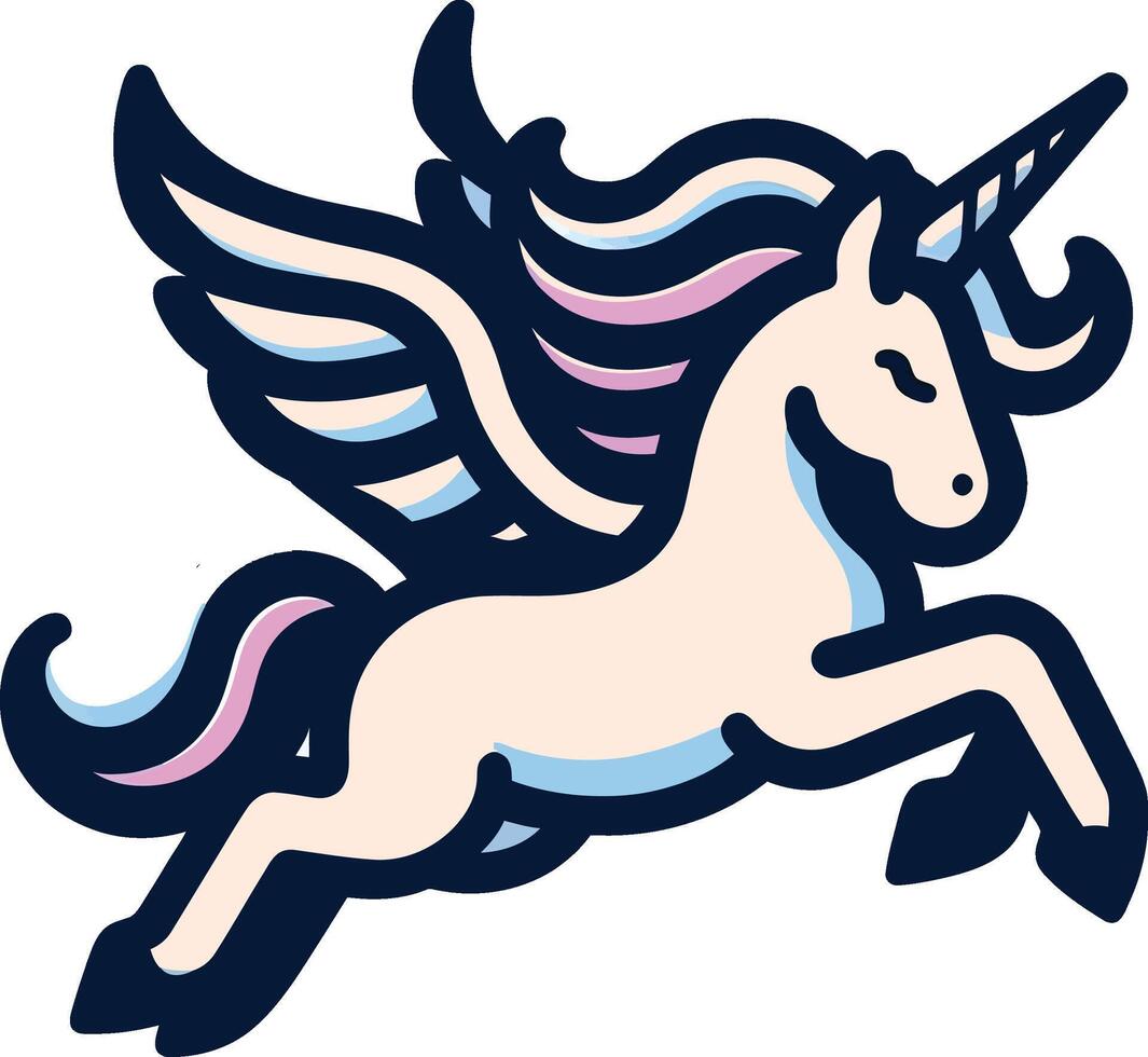 bebé unicornio alas imagen en un blanco antecedentes. vector