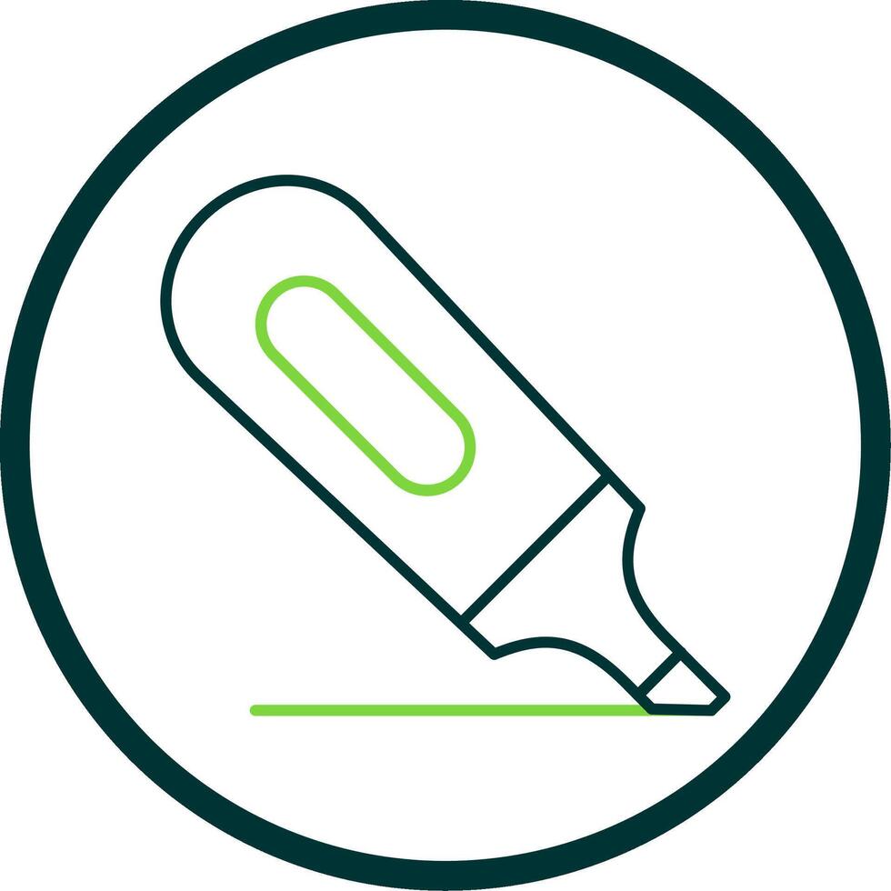 Highlighter Line Circle Icon vector
