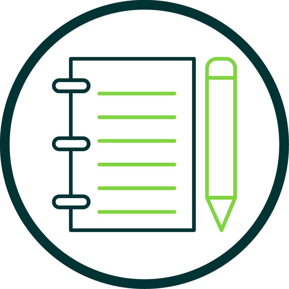 Notebook Line Circle Icon vector
