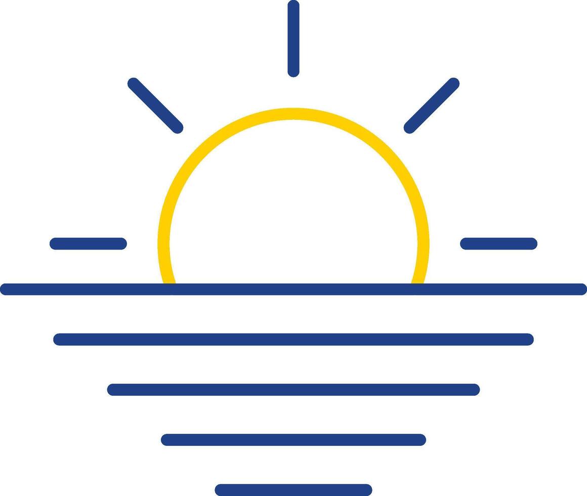 Sunset Line Two Color Icon vector