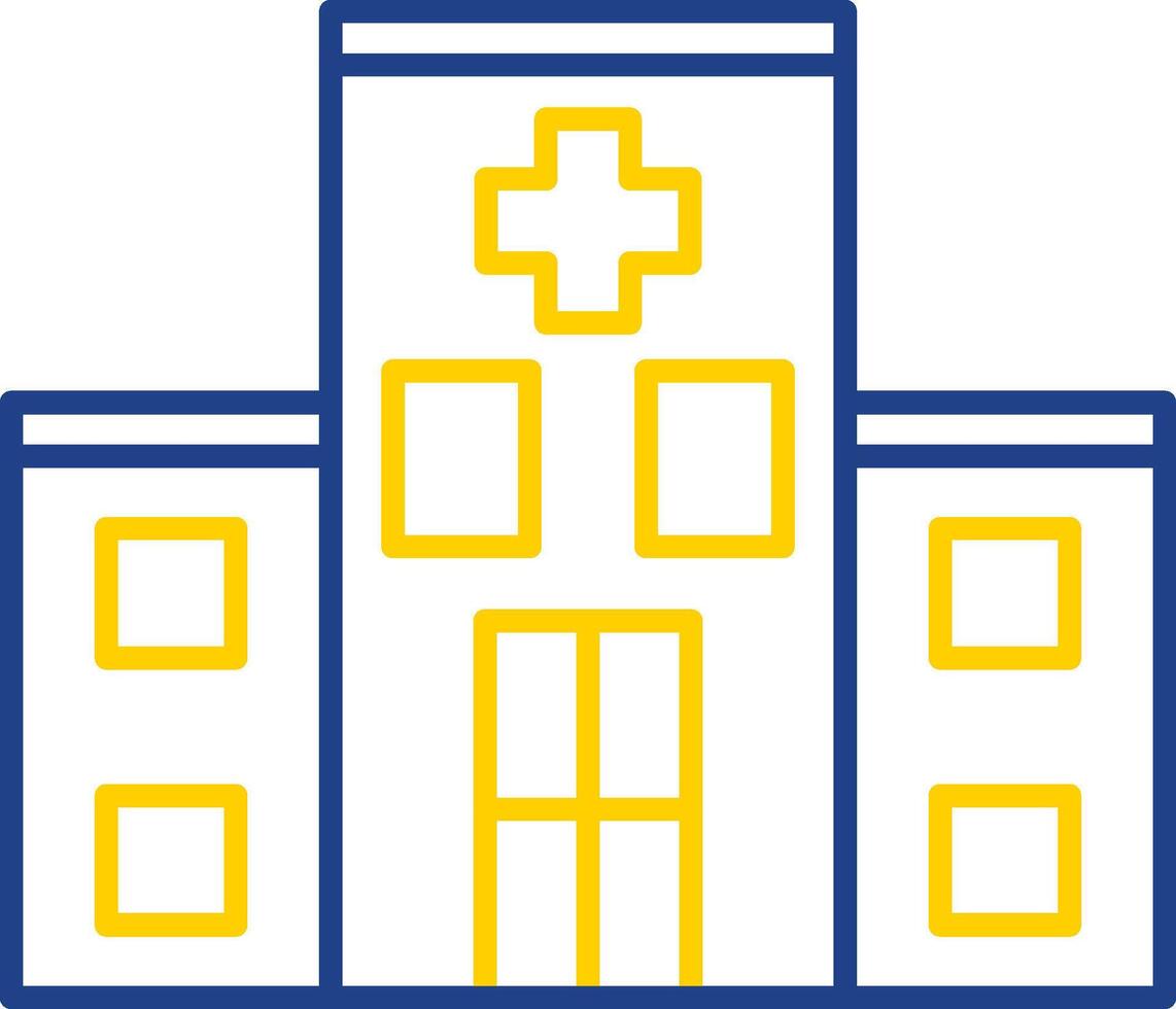 Hospital Line Two Color Icon vector