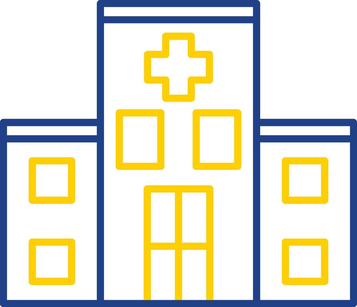 Hospital Line Two Color Icon vector