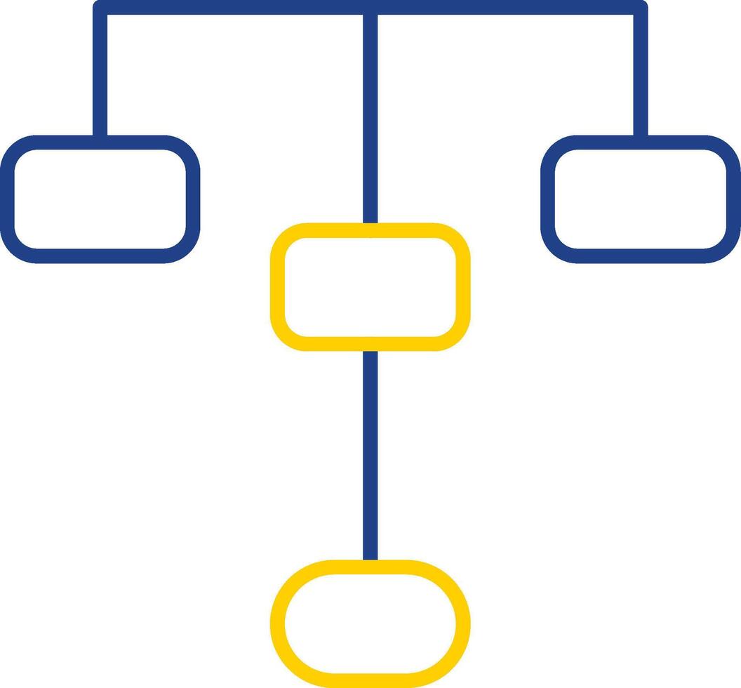 jerárquico estructura línea dos color icono vector