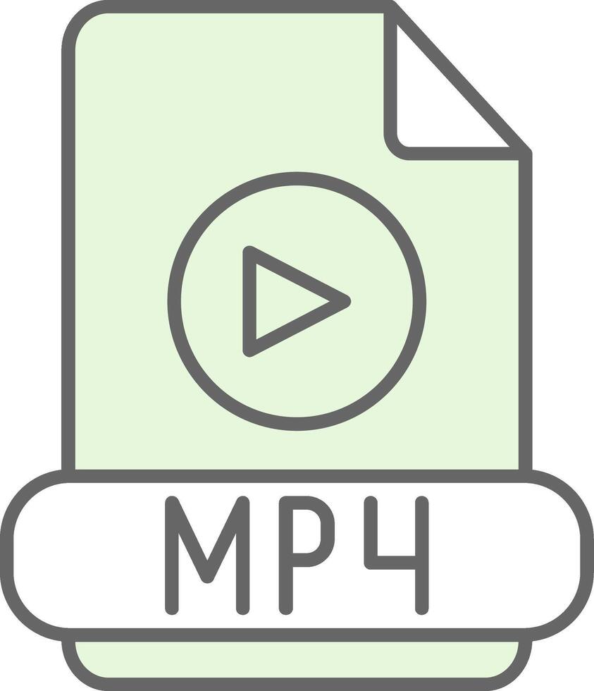mp4 relleno icono vector