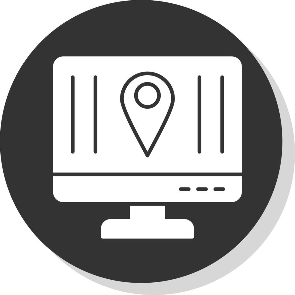 Location Glyph Grey Circle Icon vector