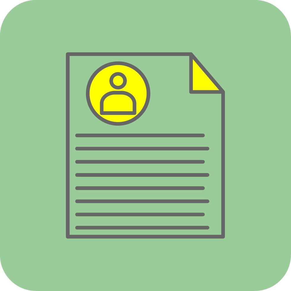 Curriculum Vitae Filled Yellow Icon vector