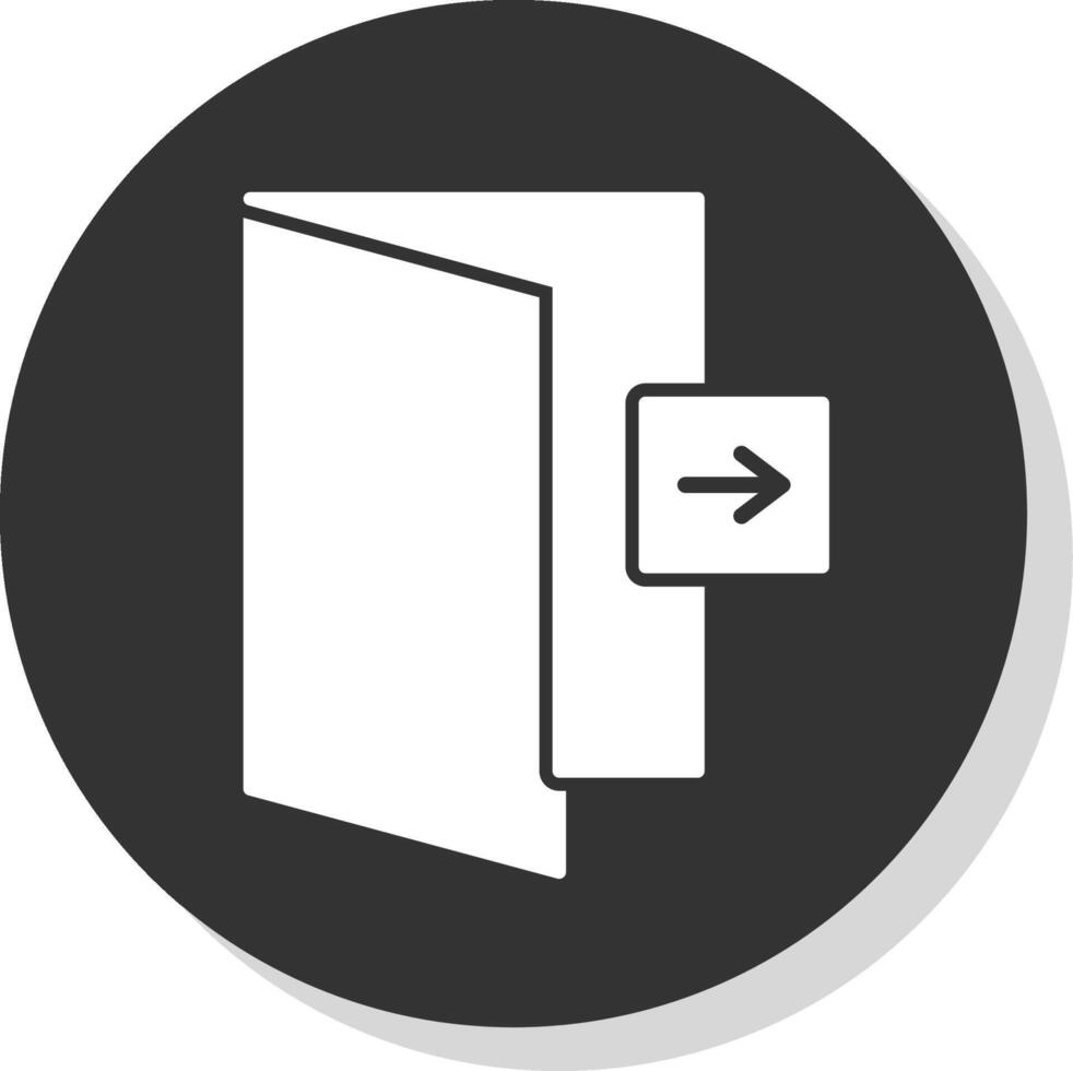 Logout Glyph Grey Circle Icon vector