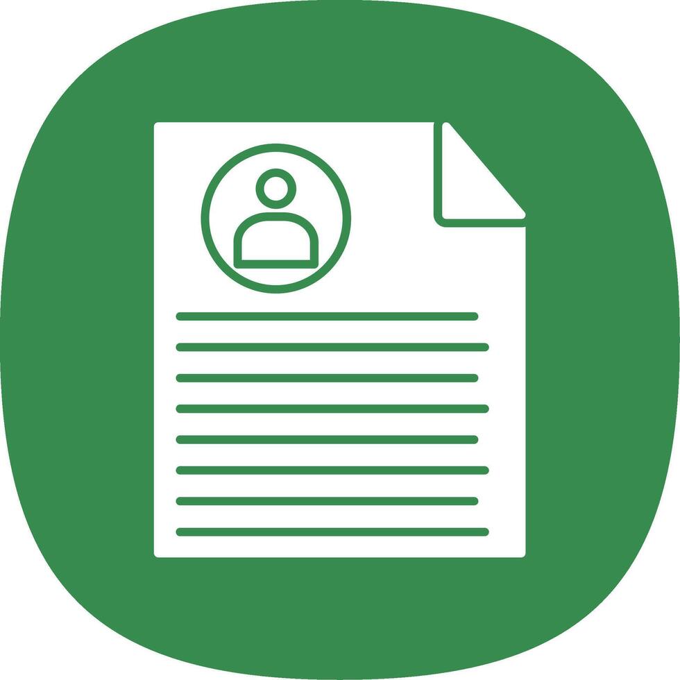 Curriculum Vitae Glyph Curve Icon vector