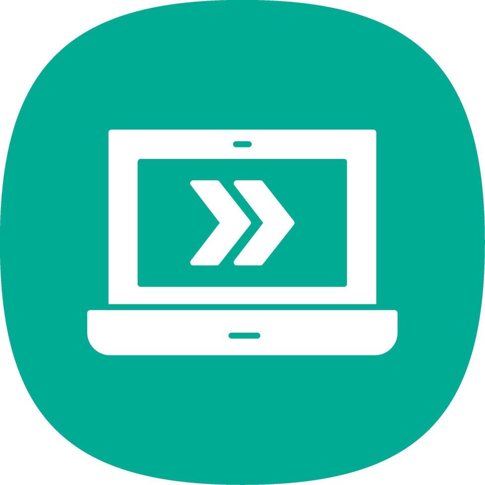 Fast Forward Glyph Curve Icon vector