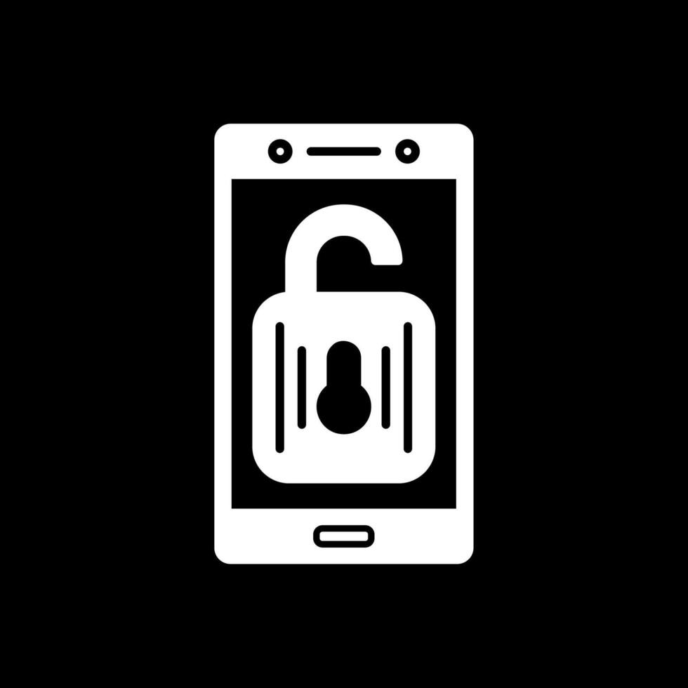 Unlock Glyph Inverted Icon vector