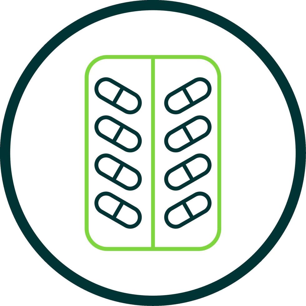 Pill Line Circle Icon vector