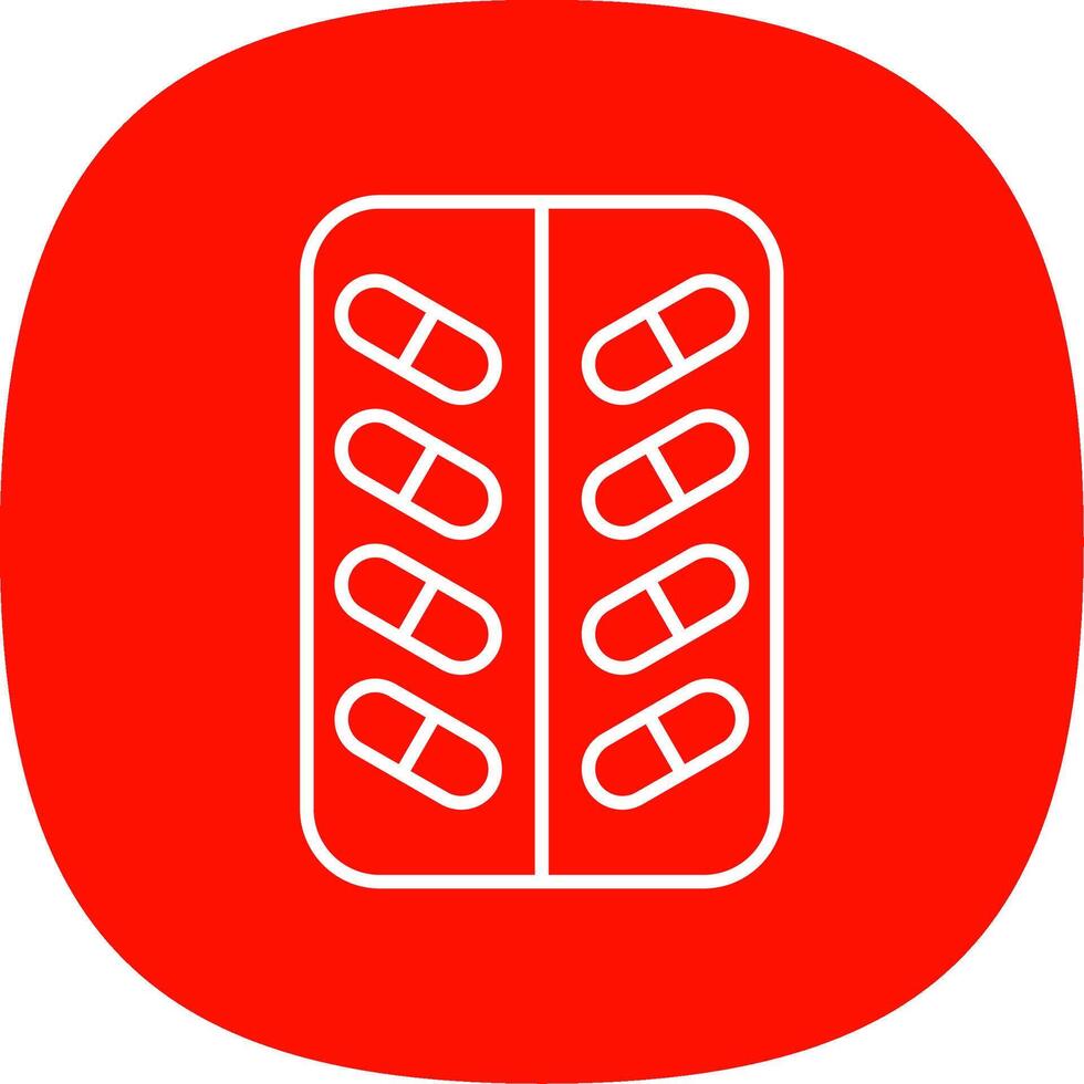 Pill Line Curve Icon vector