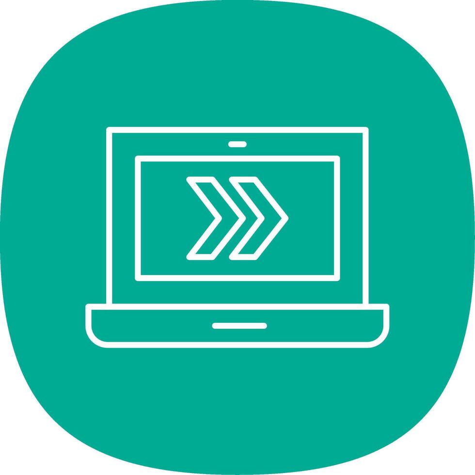 Fast Forward Line Curve Icon vector